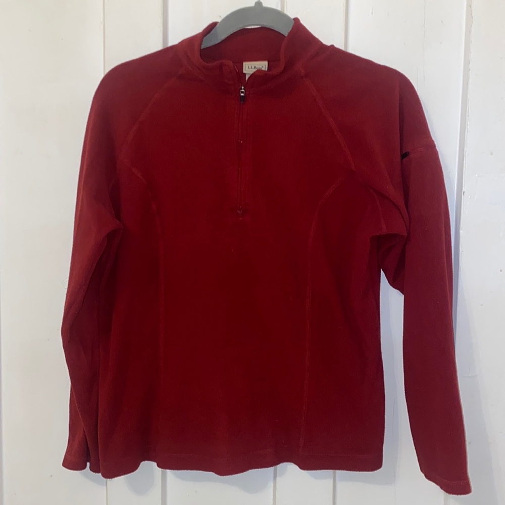 L.L. Bean Red Fleece Top Women’s Medium